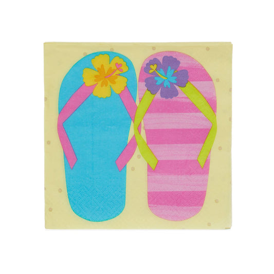 Amscan - Just Chillin' Summer Party Flip Flop Luncheon Napkins - 16 Pack