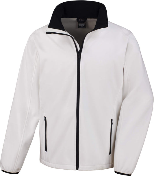 Result Men's Core Printable Soft Shell Jacket, White (WHI/Blk), Large(Size:L)