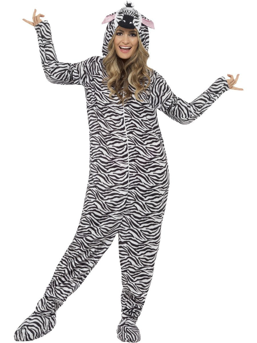 Smiffys Adult Zebra Onesie Costume - LARGE