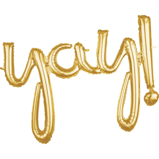 Amscan Script Phrase: 'Yay!' Gold