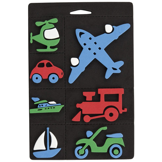 Craft Planet 7-Piece Foam Stamp Set Trains/Planes and Transport, Multi-Colour