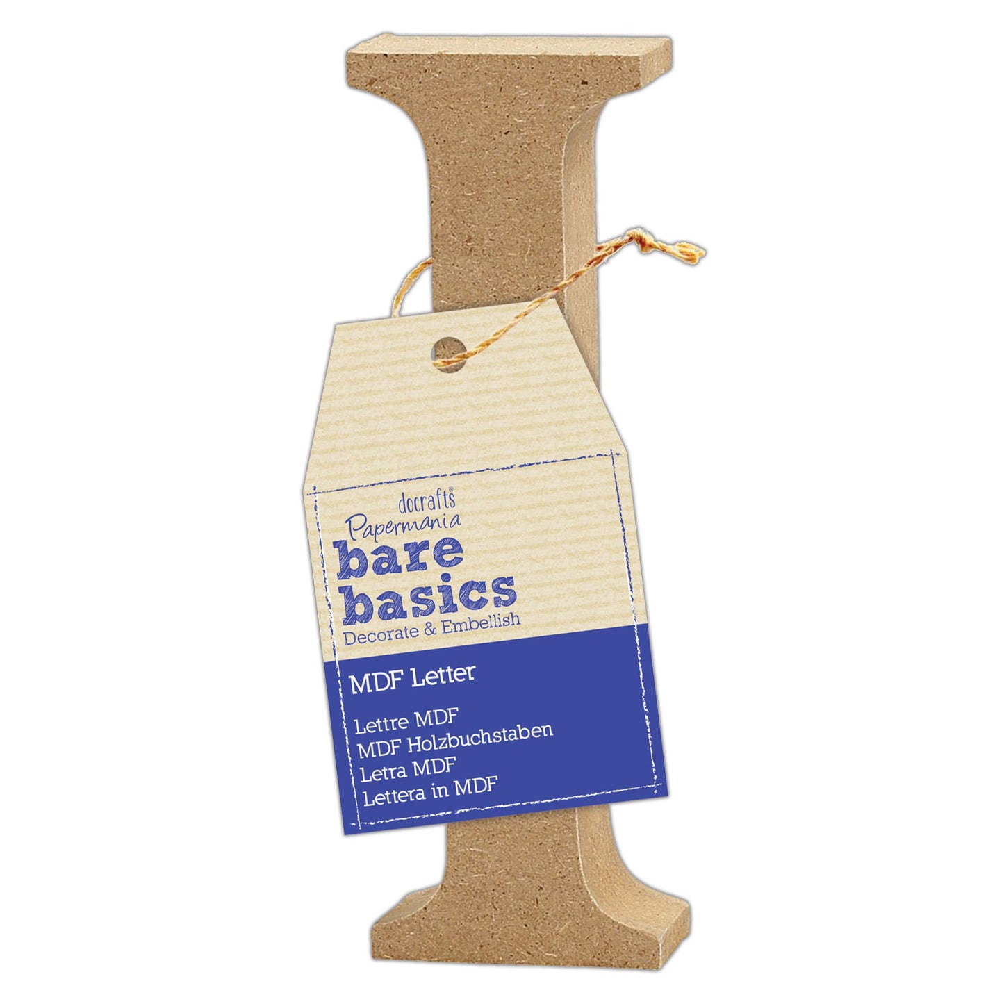 docrafts MDF Letter (1 piece) - Bare Basics - I