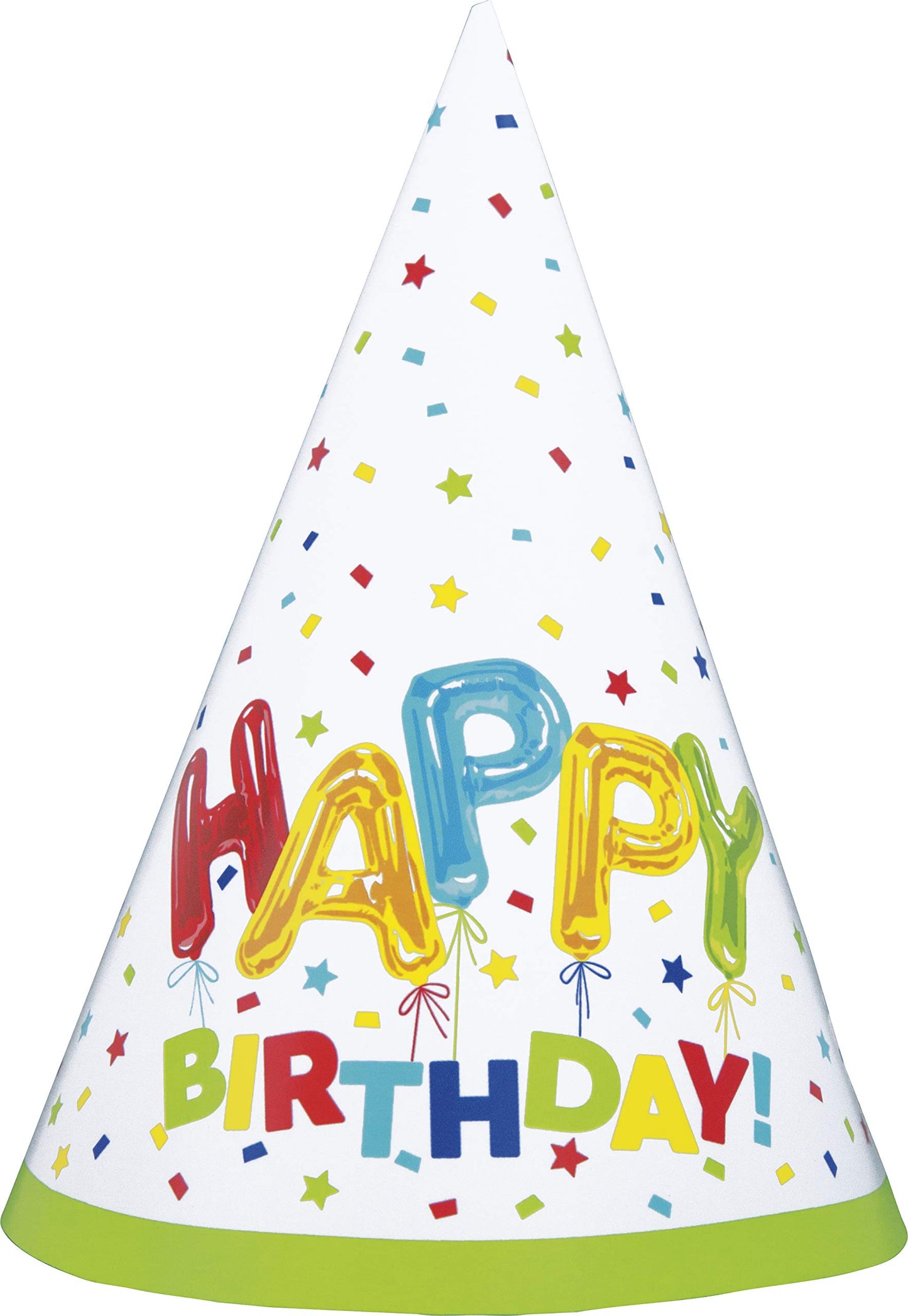 Unique 73111 Classic Party Hats | Birthday Balloon Design and Theme | 8ct, Multi