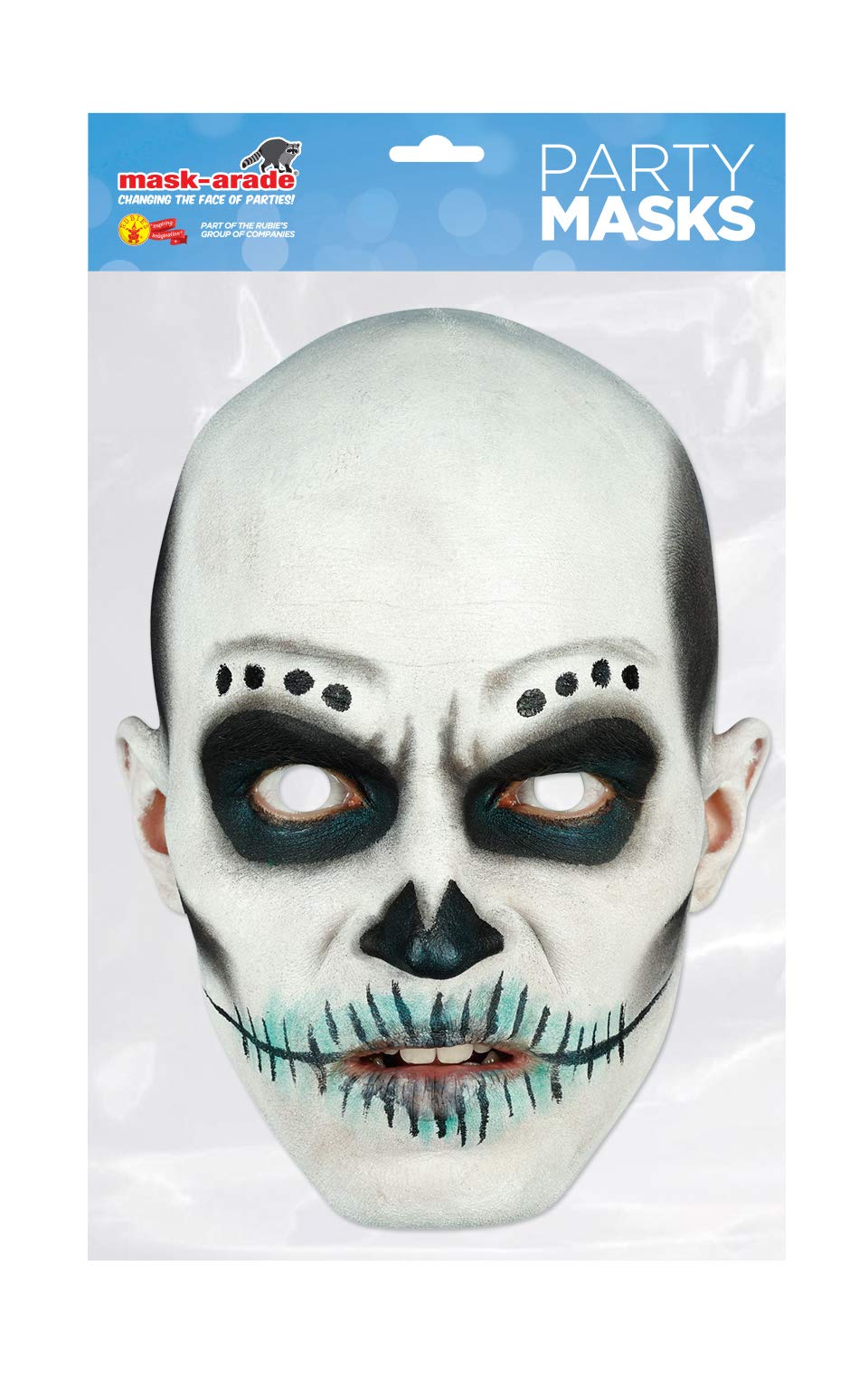 Official Mask-Arade DDMAL01 Day Of The Dead Man White Celebrity Face Mask