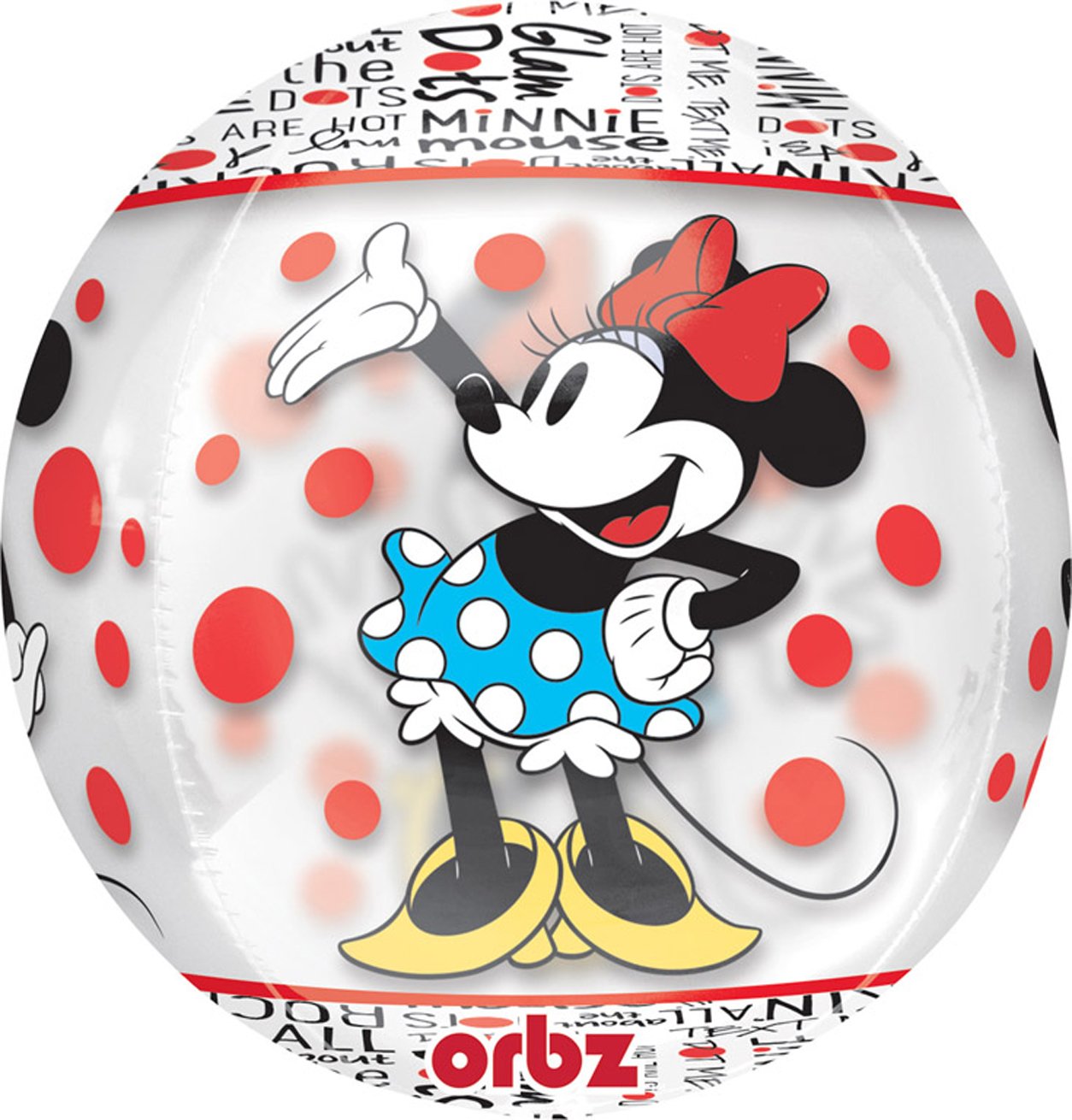 amscan 10118387 Disney Mickey & Friends Round Minni Mouse Clear Balloon Party Decoration-1 Pc