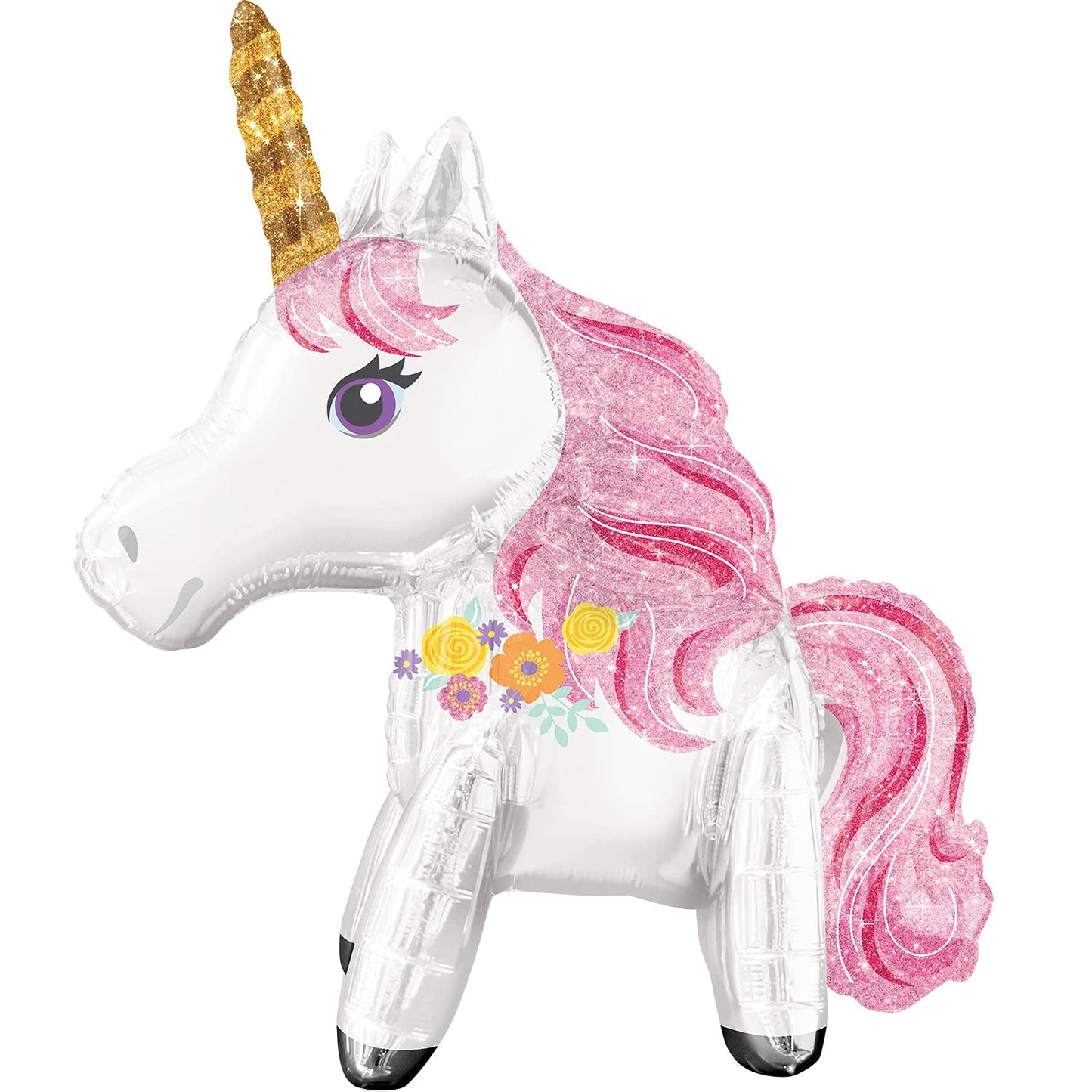 Amscan Standing Unicorn Shape Foil Balloons-1 pc, Various, Large