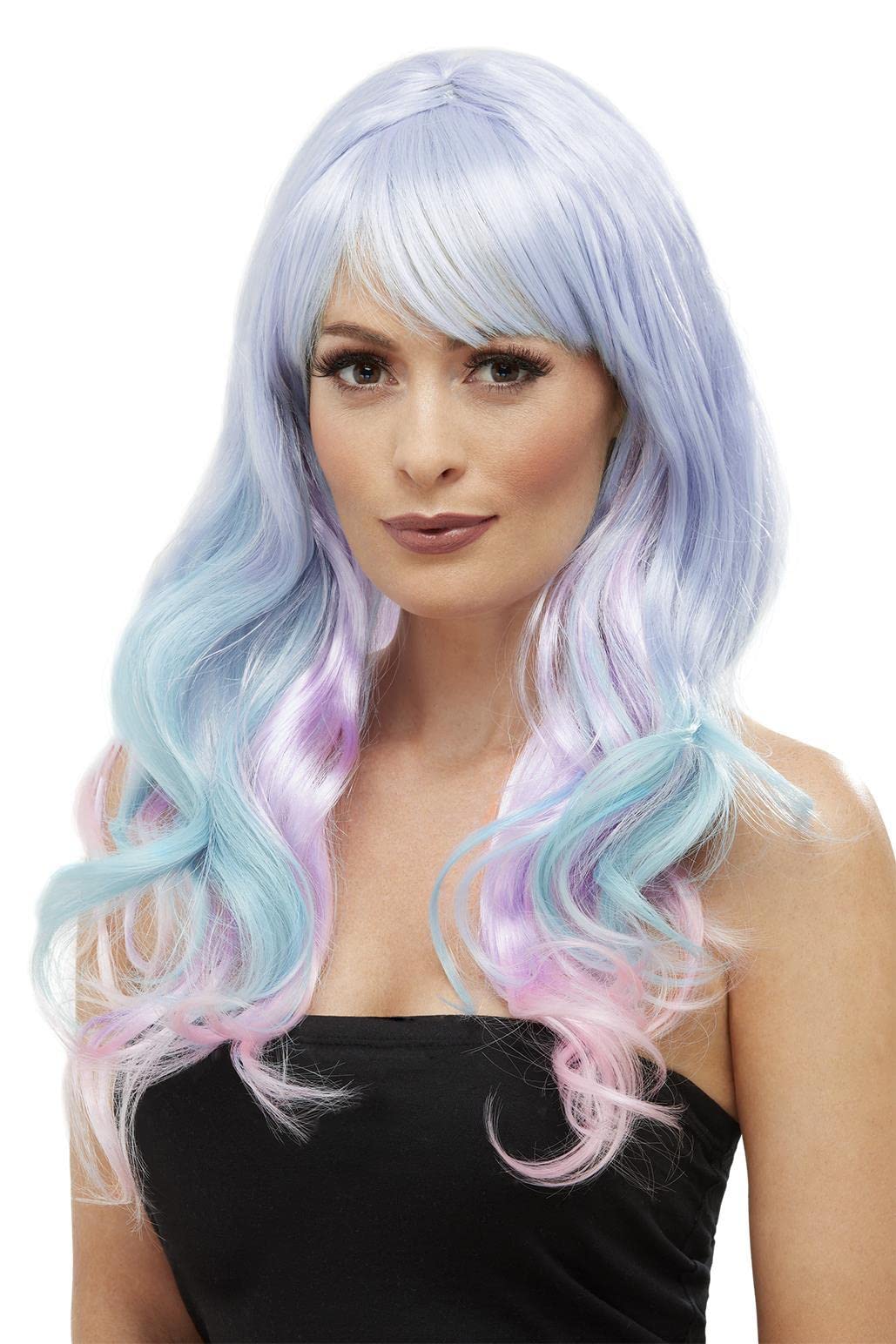 Smiffy's Fashion Unicorn Pastel Wig, Wavy, Long