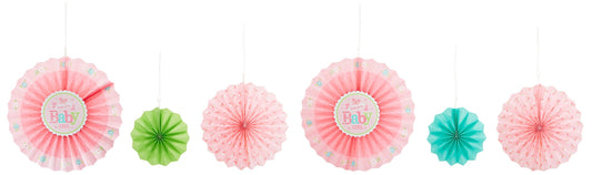 Amscan Welcome Baby Girl Paper Fans /6