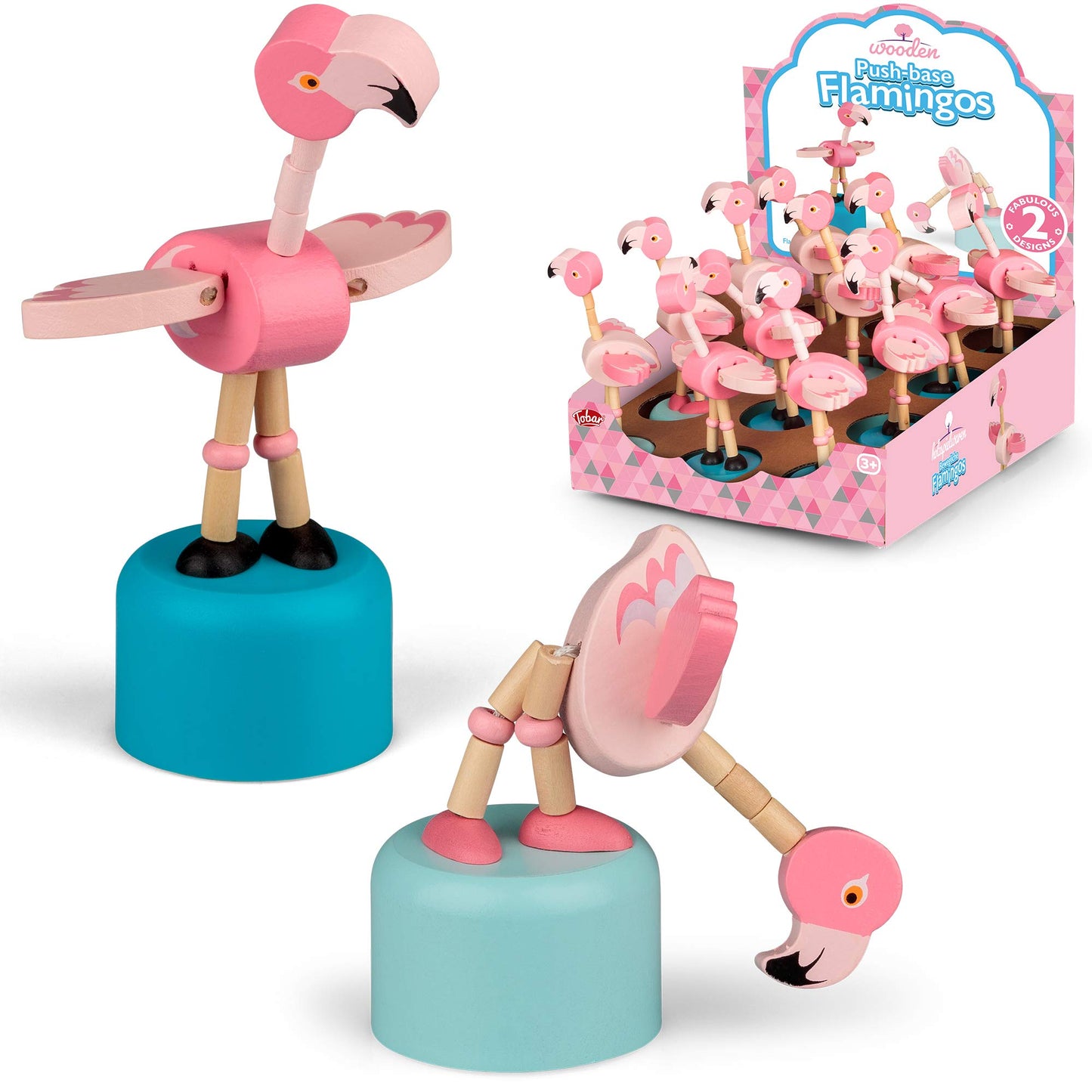 Tobar Wooden Push Base Flamingo Toy