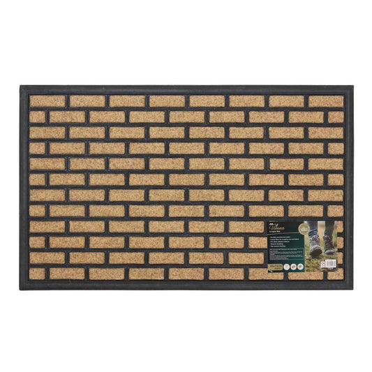 JVL 01-361BR Vienna Heavy Duty Rubber Backed Scraper Entrance Door Mat-Bricks, 45 x 75 cm