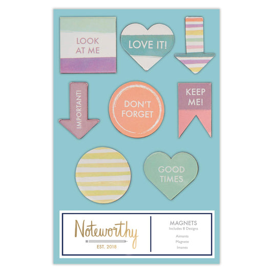 Noteworthy Pastel Hues - Magnets (8 pieces)