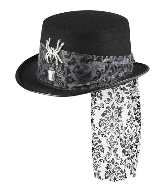 Boland Top Hat Spider Glitter, Black, Standard Size