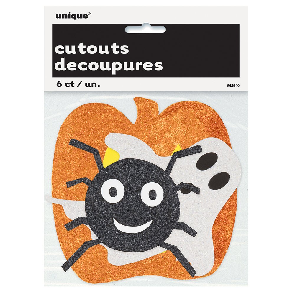 Unique Party - Glitter Paper Halloween Decorations, Assorted Pack of 6