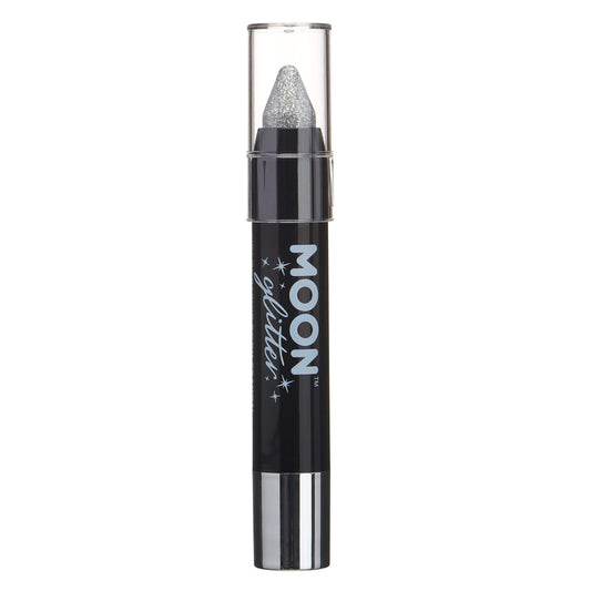 Holographic Glitter Paint Stick/Body Crayon makeup for the Face & Body by Moon Glitter - 3.5g - Silver