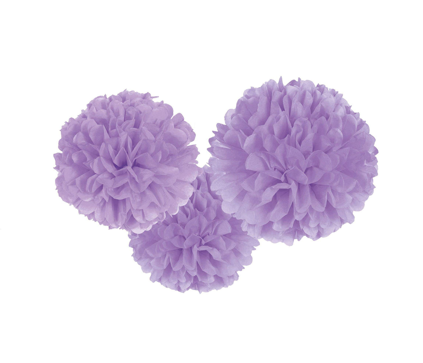 Purple Fluffy Tissue Paper Decorations 40.6cm /3