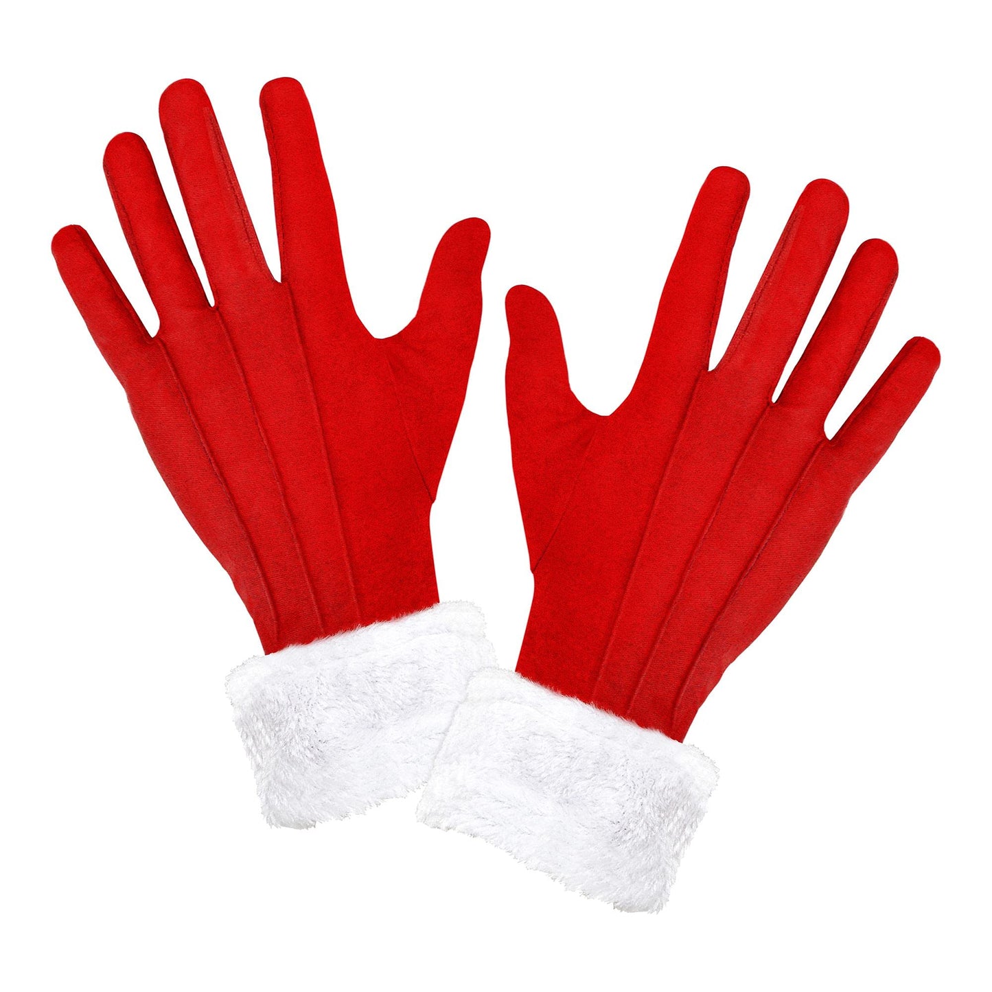 "SANTA CLAUS GLOVES WITH PLUSH TRIM" -