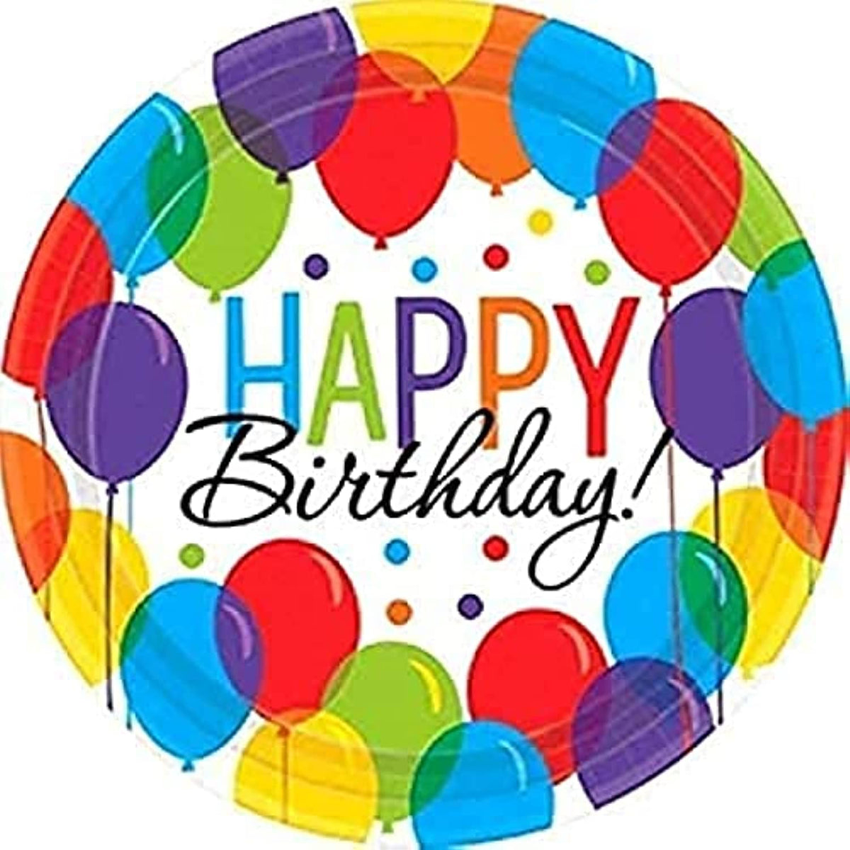 Amscan Paper Plates Colourful Balloons-18cm-60 Pcs