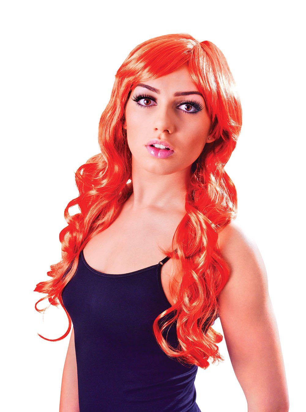 Vixen Wavy, Burnt Orange Wig, Fancy Dress, Accessory