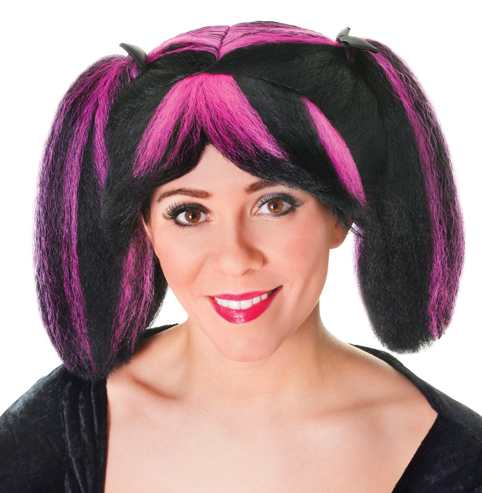 Bristol Novelty BW797 Steampunk Wig | For Women | Black and Pink Accessory, One Size