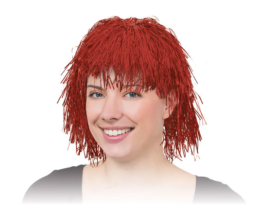 Bristol Novelty Red Tinsel Wig, One Size