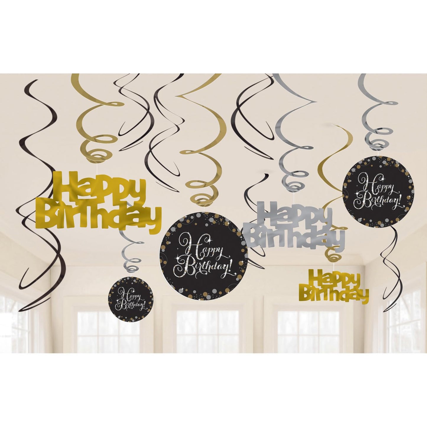 Amscan Gold Celebration Swirl Decorations