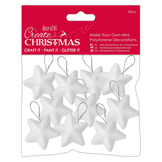 Create Christmas Polystyrene Shapes, White, 4cm