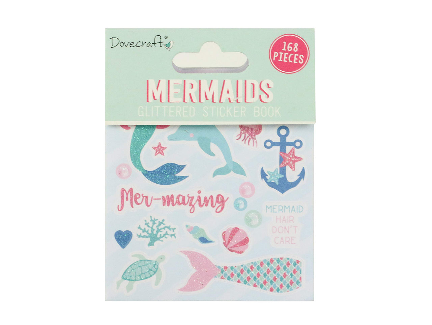 Dovecraft Book-Mermaids-168 Stickers-Glitter Designs-for Crafts, Stationery, Journaling, Paper, Multicolour, One Size