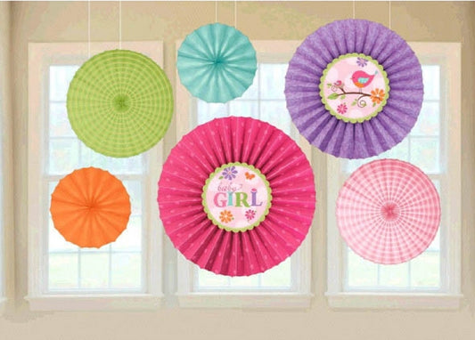 Amscan Tweet Baby Girl Paper Fans