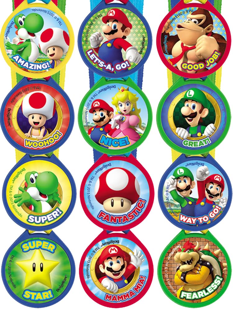 Amscan Super Mario Mini Award Medals (12 pk)