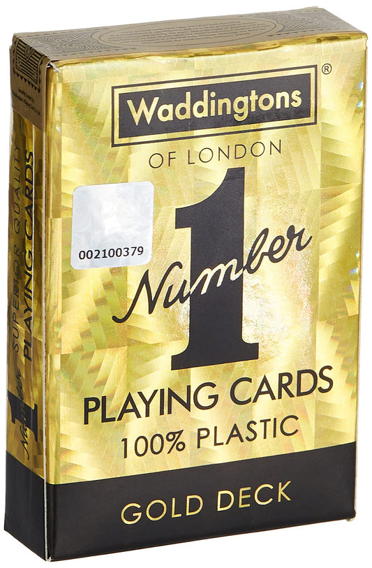 Waddingtons Number 1 Gold Playing Cards Game, Sleek Gold Foil Design Deck of Cards, Ideal for Snap, Poker and a Ideal Travel Companion, Gift and Toy for Ages 6 Plus