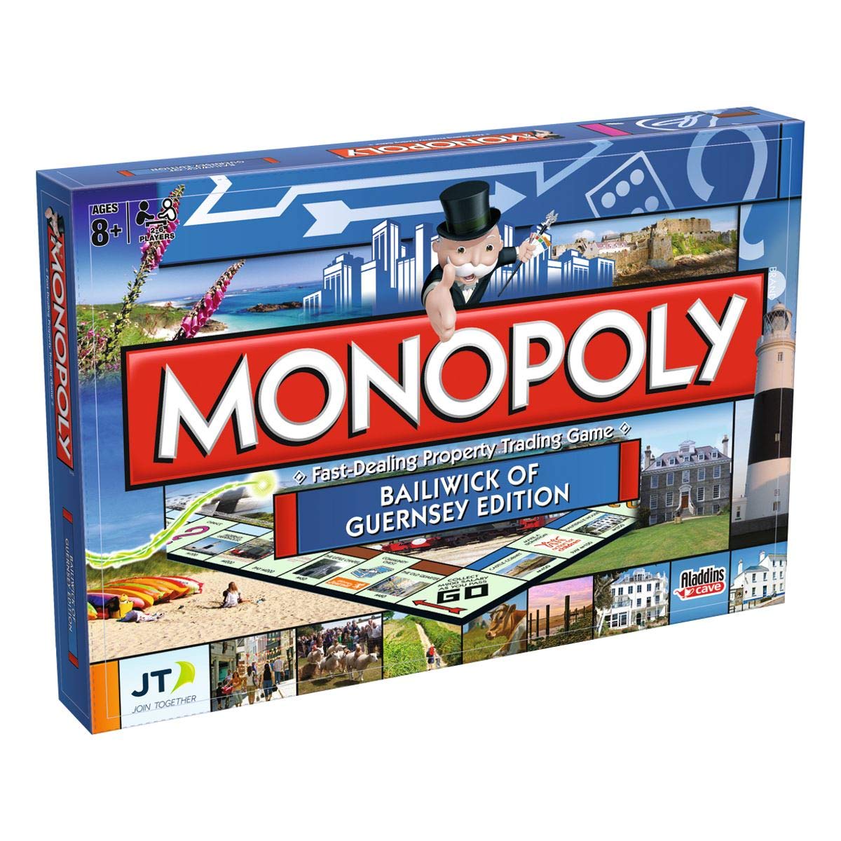 Winning Moves Guernsey Monopoly Board Game, Advance to The Little Chapel, Hauteville House or Castle Cornet and trade your way to success, 2-6 players makes a great gift for ages 8 plus