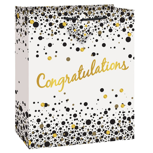 Unique Gift Bag, Paper, Speckled Congratulations