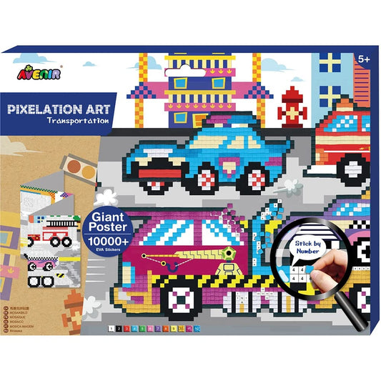 Avenir CH191596 Pixelation Art Transportation, Multicoloured, Mittel