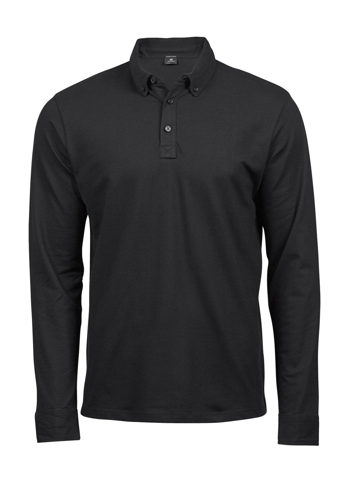 Tee Jays Men's Fashion Long Sleeve Luxury Stretch Polo Black