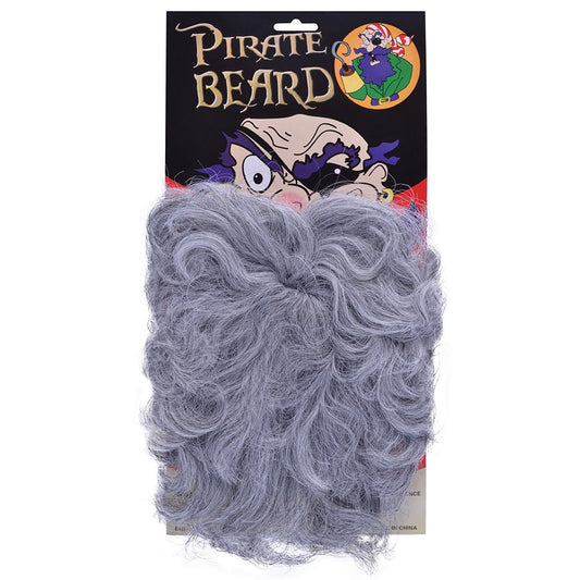 Bristol Novelty MB052 Wavy Pirate Beard Grey, Mens, One Size
