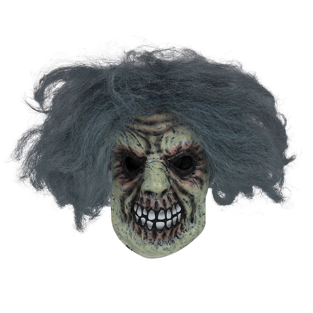 Bristol Novelty BM526 Horror Man Mask with Hair, Unisex-Adult, Grey, One Size