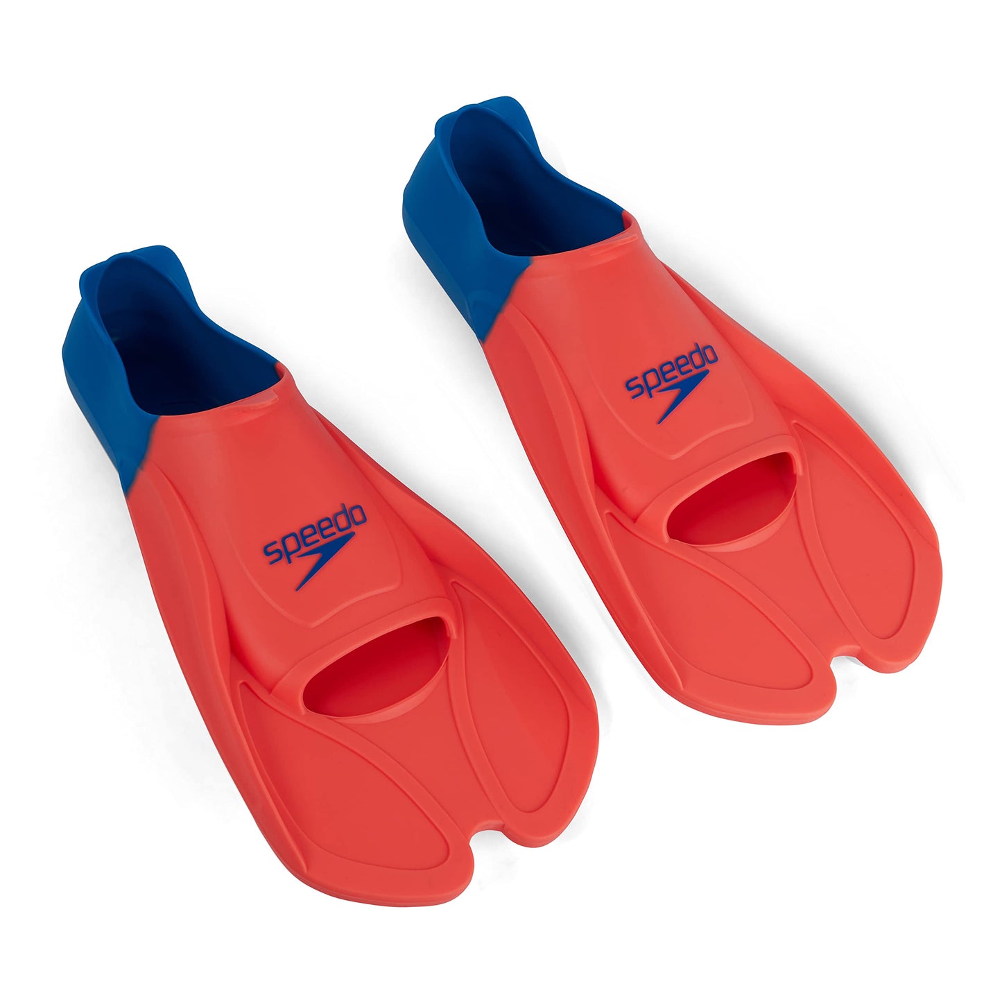 Speedo Adult Biofuse Training Fins, Comfortable Fit, Build Body Strength, Greater Mobility, Orange and Blue, 6-7