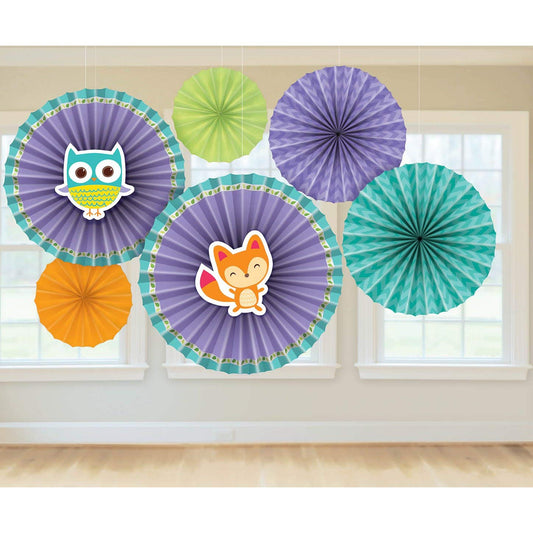 Amscan Woodland Welcome Paper Fans /6