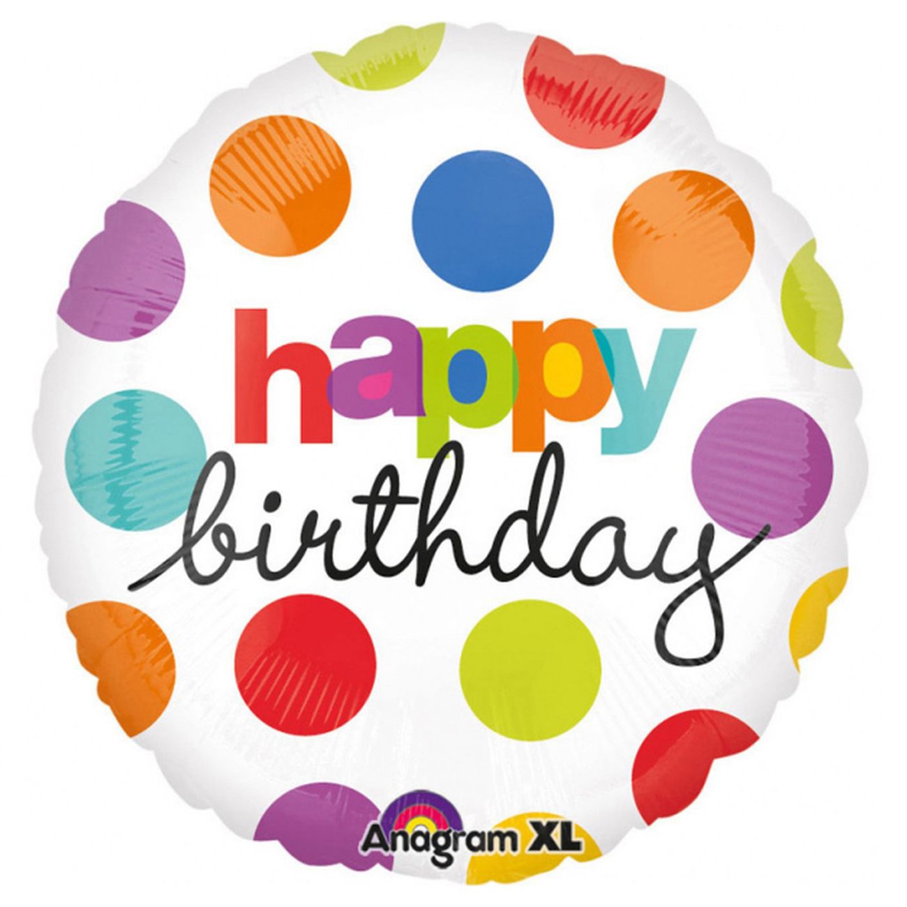 Amscan Polka Dot Birthday Standard XL Foil Balloons S40