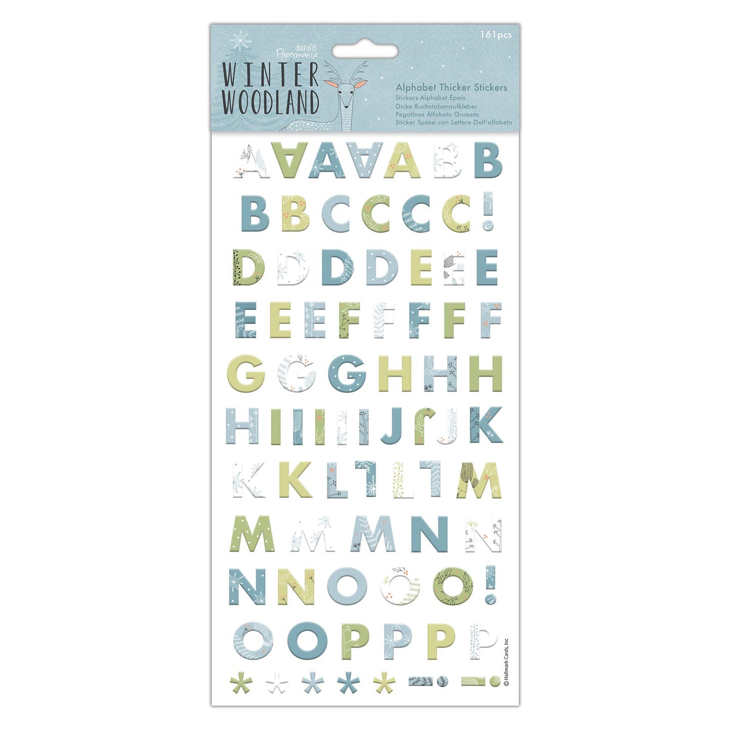 Alphabet Thicker Stickers (161 pieces) - Winter Woodland