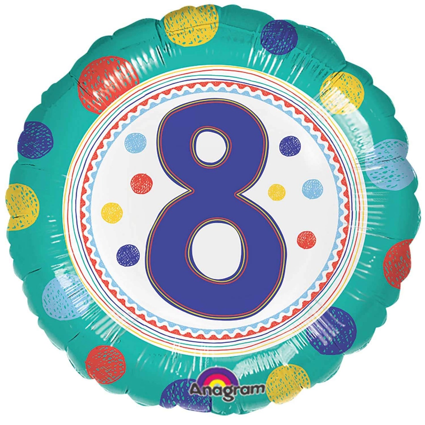 SpotOn 8th Happy Birthday Standard Foil Balloons S40