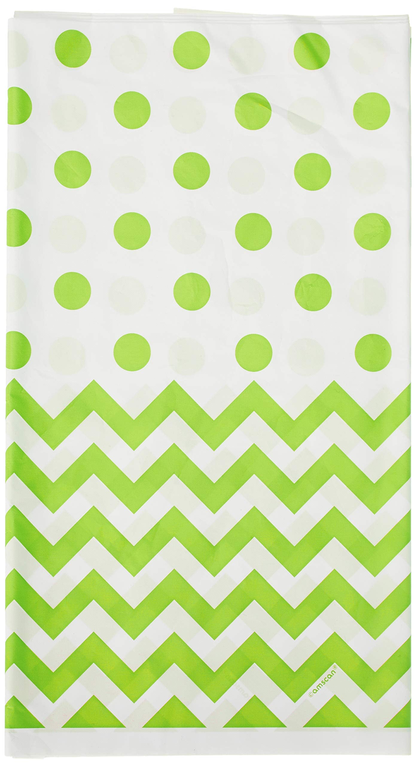 Kiwi Green Chevron Plastic Tablecovers 1.37m x 2.6m