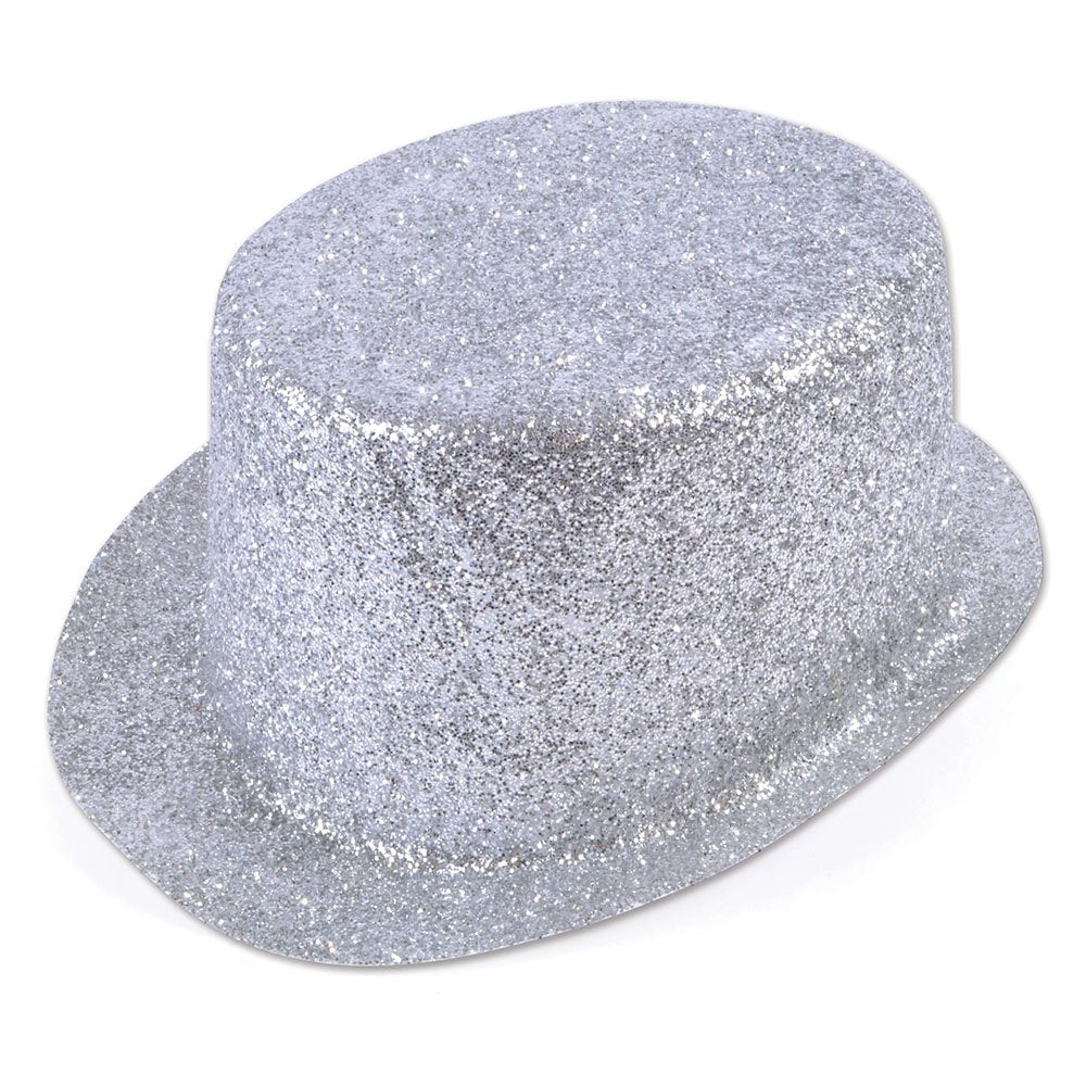 Bristol Novelty Silver Glitter Topper Hat, unisex-adult, One Size