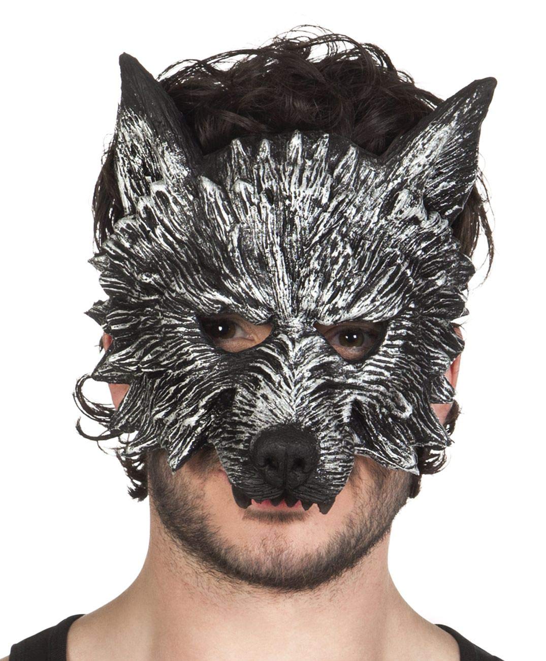 Boland Werewolf Half-Face Mask for Adults, Grey, One Size, 1 piece