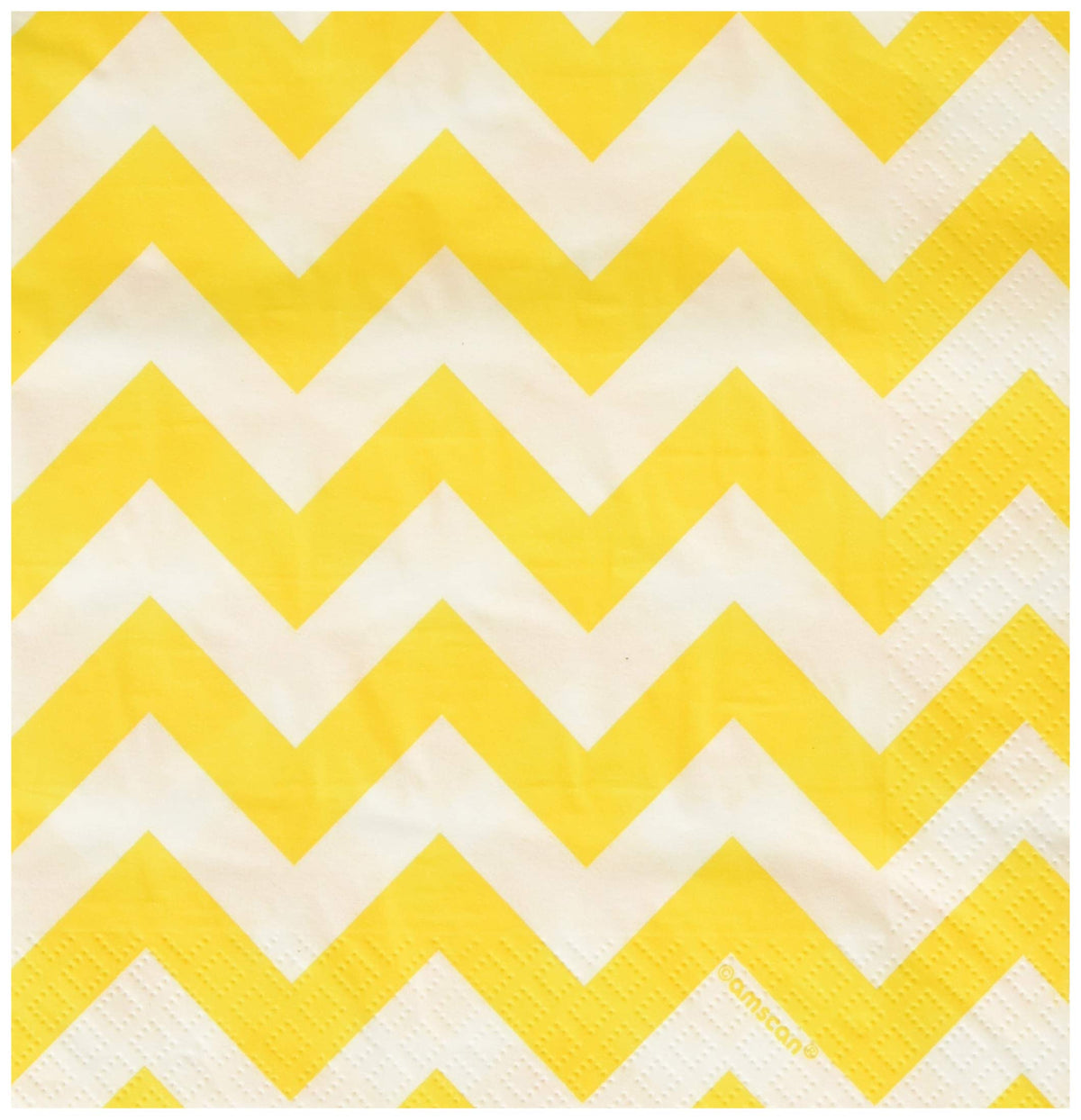 Amscan Sunshine Yellow Chevron Luncheon Napkins 33cm /16