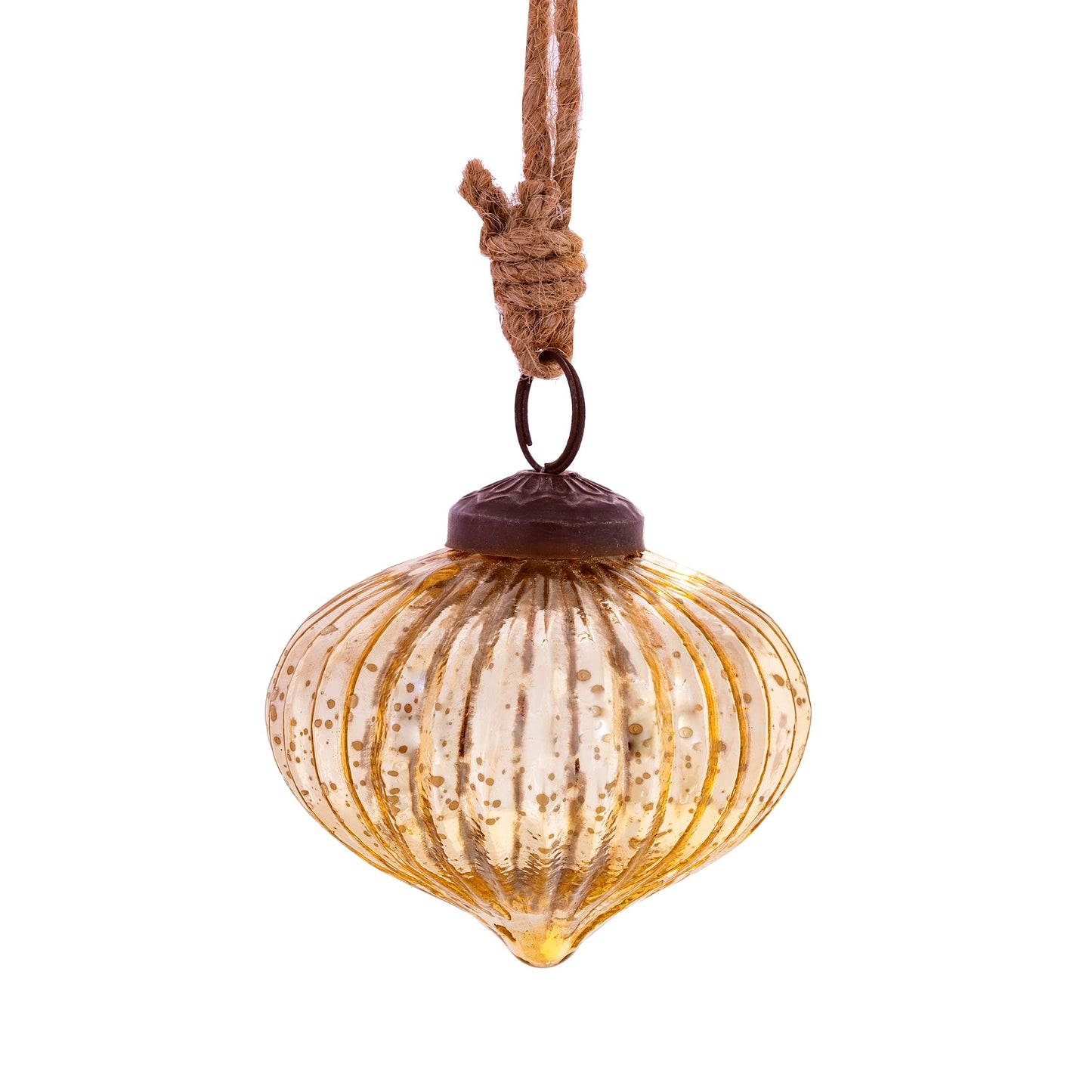 Sass & Belle Gold Crackle Glass Onion Bauble