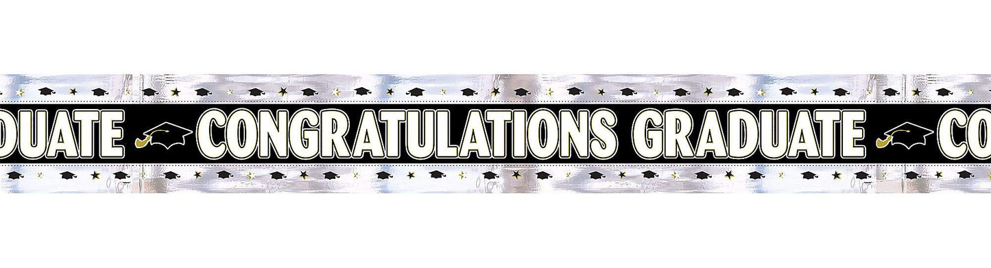 Graduation Day Foil Banner ("CONGRATULATIONS GRADUATE") 2.7m