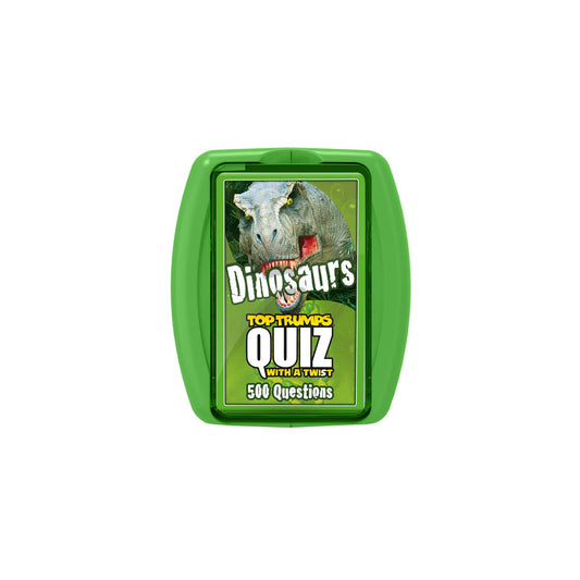 Top Trumps Dinosaurs Quiz Game, 500 questions to test your knowledge and memory on the world of dinosaurs including the Tyrannosaurus Rex and Velociraptor, 2 plus players makes a great gift for ages