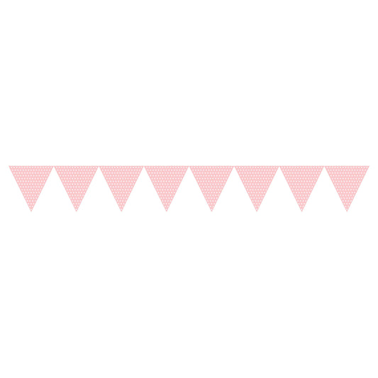 Creative Light Pink Polka Dot Paper Flag Bunting