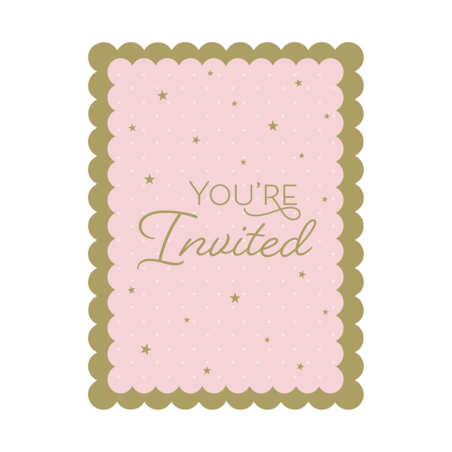 Creative Party Pink and Gold Invitations